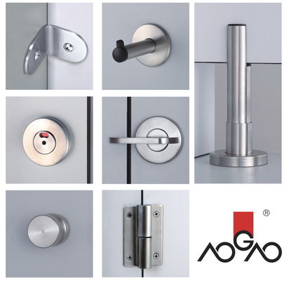 AOGAO Stainless Steel Toilet Cubicle Hardware with Hinged/Sliding Door Style Easy to Clean and Maintain Customizable Color