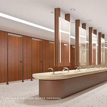 Compact Laminate Toilet Cubicle Partition Public Shower Cubicle With Toilet