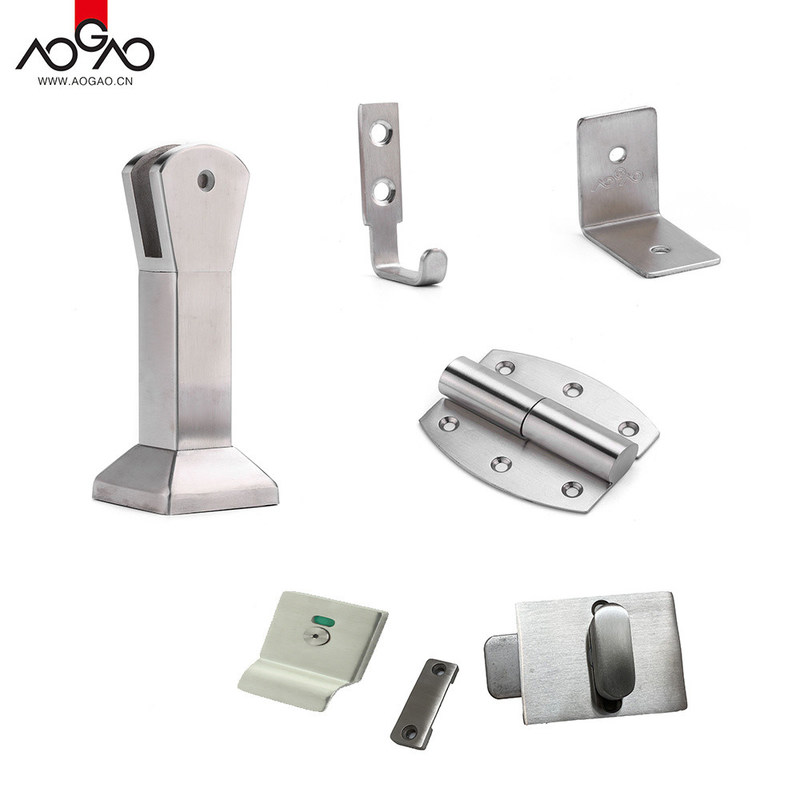 Modern Style Stainless Steel Toilet Cubicle Hardware with Hinged/Sliding Door Style and Easy to Clean Maintenance